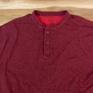 LL Bean Henley Shirt Mens XL River Driver Long Sleeve Traditional Fit Wool Blend
